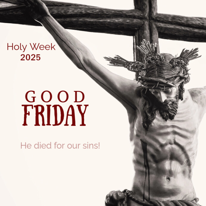 White Maximalist Good Friday  Instagram Post template