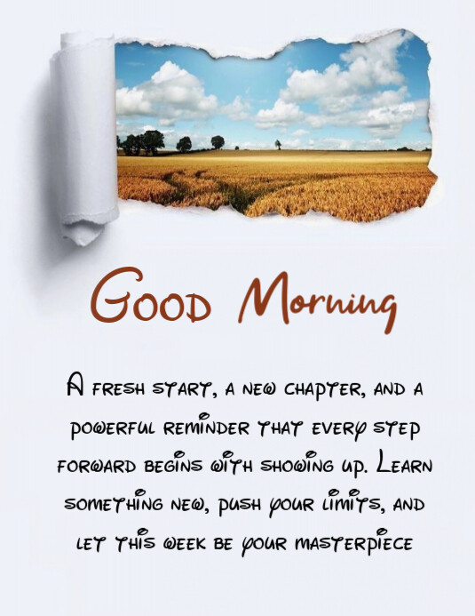 White Maximalist Good Morning Post Flyer (us Letter) template