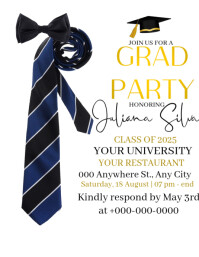 White Maximalist Grad Party Flyer (us Letter) template