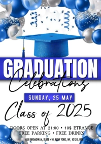 White Maximalist Graduation A3 template