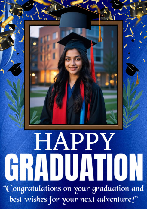 White Maximalist Graduation A3 Template | PosterMyWall