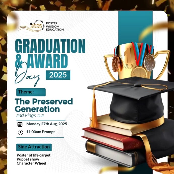 White Maximalist Graduation And Award Ceremony Flyer Instagram Post ...