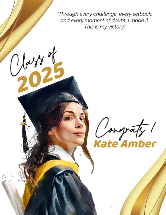 Copy of White Maximalist Graduation Card Flyer (us Letter) | PosterMyWall