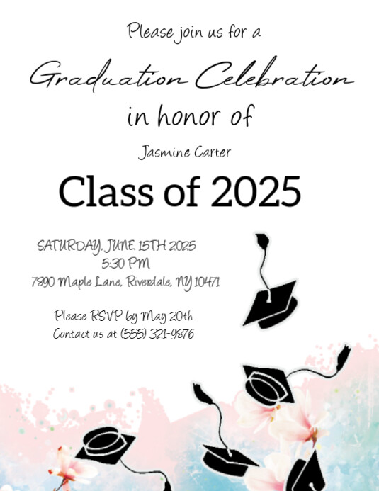 Copy of White Maximalist Graduation Celebration Poster Flyer (us Letter ...