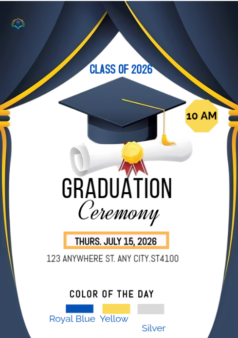 Copy of White Maximalist Graduation Ceremony A4 | PosterMyWall