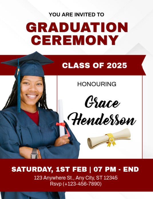 Copy of White Maximalist Graduation Ceremony Flyer (us Letter ...