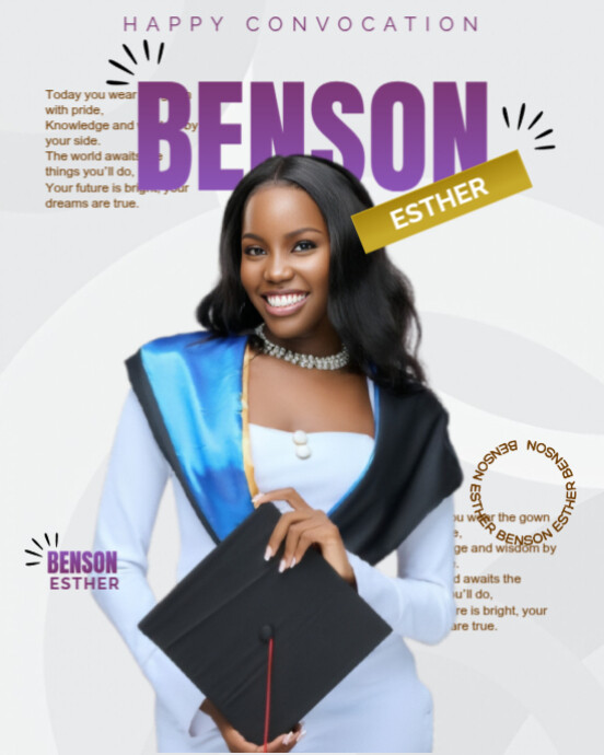 White Maximalist Graduation Ceremony Flyer – Elegant Convocation Poster ...