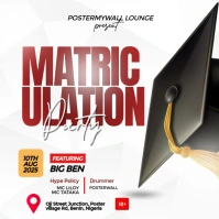 White Maximalist Graduation Ceremony Flyer  Instagram Post template