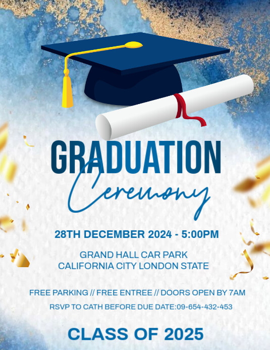 Copy of White Maximalist Graduation Ceremony Invitation Template Design ...