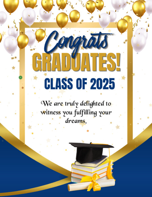 Copy of White Maximalist Graduation Flyer (us Letter) | PosterMyWall