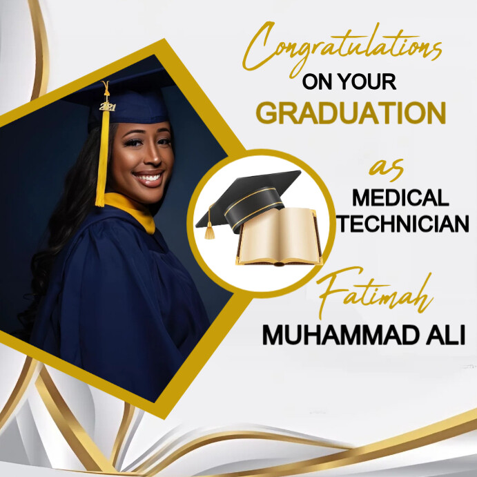 White Maximalist Graduation Flyer Instagram Post Template | PosterMyWall