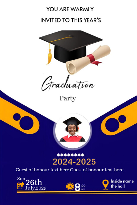 White Maximalist Graduation Invitation  Pinterest Graphic template