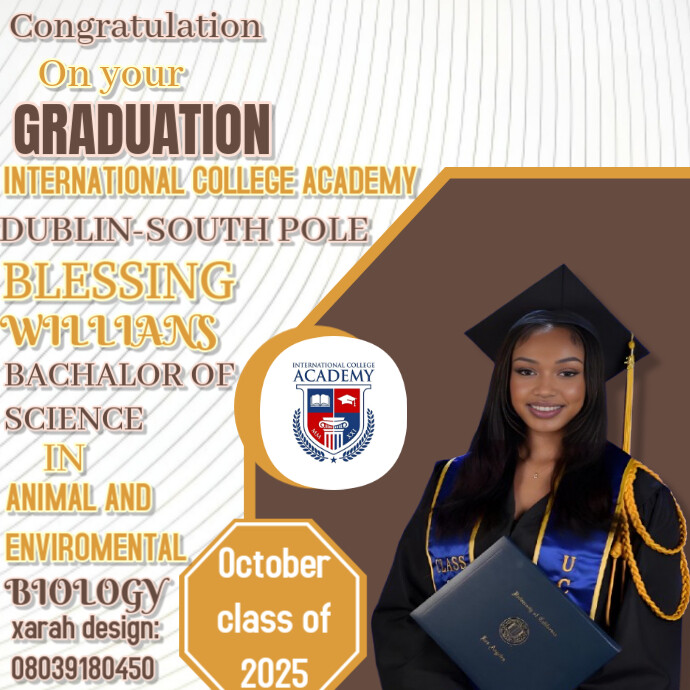 White Maximalist Graduation  Logo template
