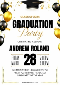 White Maximalist Graduation Party Design Template  A5