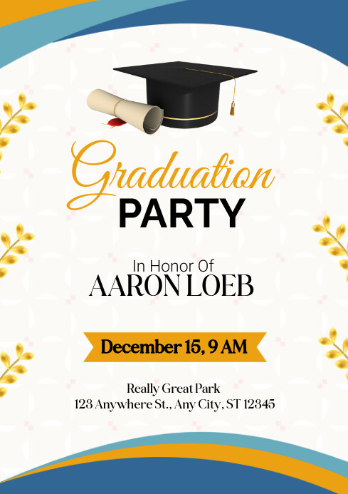 White Maximalist Graduation Party Flyer Templ Template | PosterMyWall