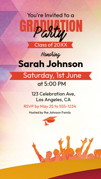 White Maximalist Graduation Party Instagram Story template