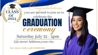 White Maximalist Graduation Party Invitation YouTube-Miniaturansicht template