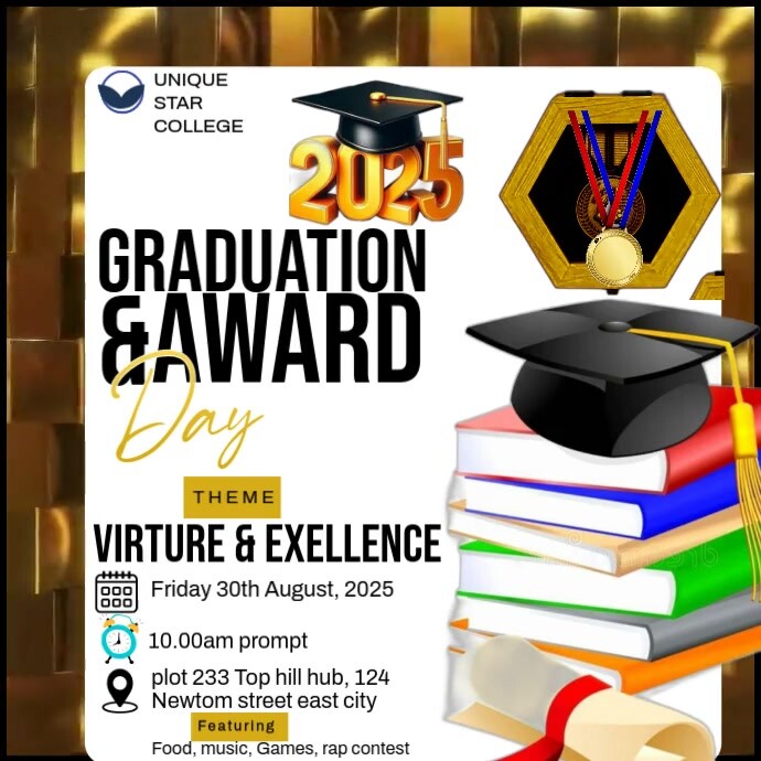White Maximalist Graduation Party Invitation  Instagram Post template