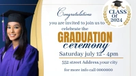 White Maximalist Graduation Party Invitation YouTube Thumbnail template