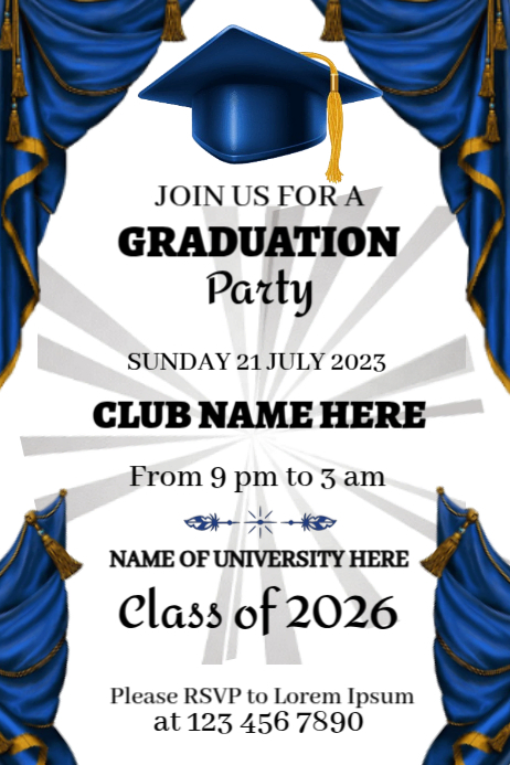 White Maximalist Graduation Party Poster Template | PosterMyWall