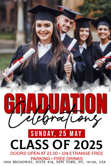 White Maximalist Graduation Poster Template | PosterMyWall