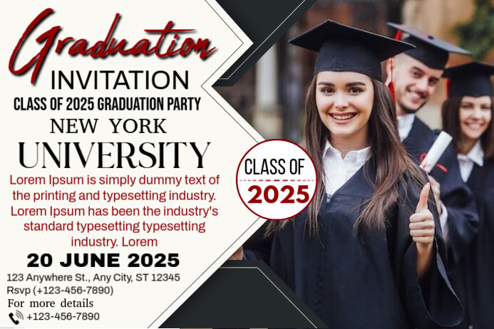 White Maximalist Graduation Poster Template | PosterMyWall