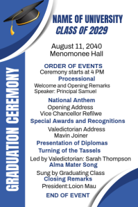 White Maximalist Graduation Program  Poster template