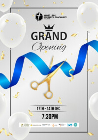 White Grand Opening Event A5 Template