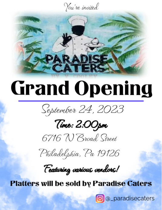 White Maximalist Grand Opening Flyer (us Letter) template