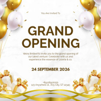 White Maximalist Grand Opening Instagram Post template