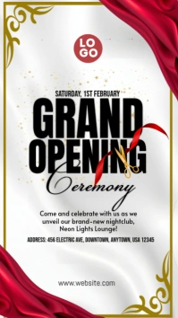 White Maximalist Grand Opening Invitation Instagram Story template