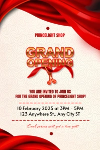 White Maximalist Grand Opening Pinterest Graphic template