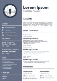 White Maximalist Gray And White Minimalist Cv A4 template