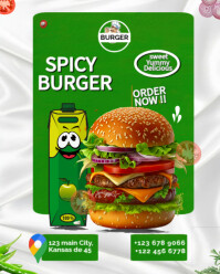 สีเหลือง Burger Promotion Instagram Portrait Template