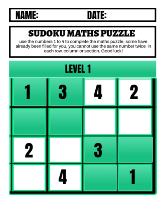 White Maximalist Green sudoku puzzle game Instagram Portrait template