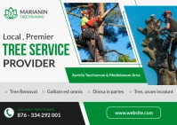 White Maximalist Green White And Black Professional Tree Pruning Services Gardening Services Templat Postkort template