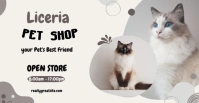 White Maximalist Grey Playful Abstract Pet Shop Store Facebook Cover Facebook Group Cover Photo template