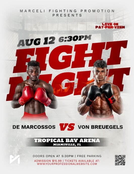 Maximalist Fight Night Flyer Template