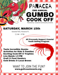 White Maximalist Gumbo Cookoff Flyer (us Letter) template