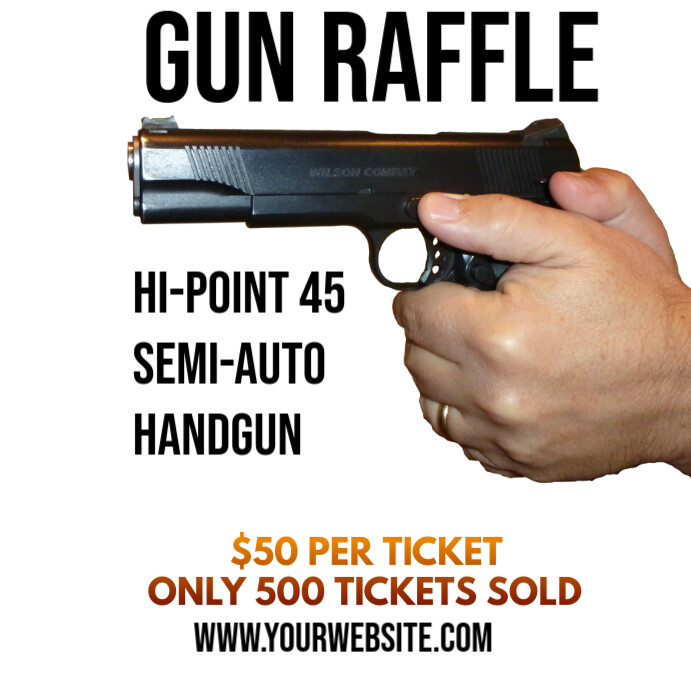 Orange Gun Raffle Event Flyers Template | PosterMyWall