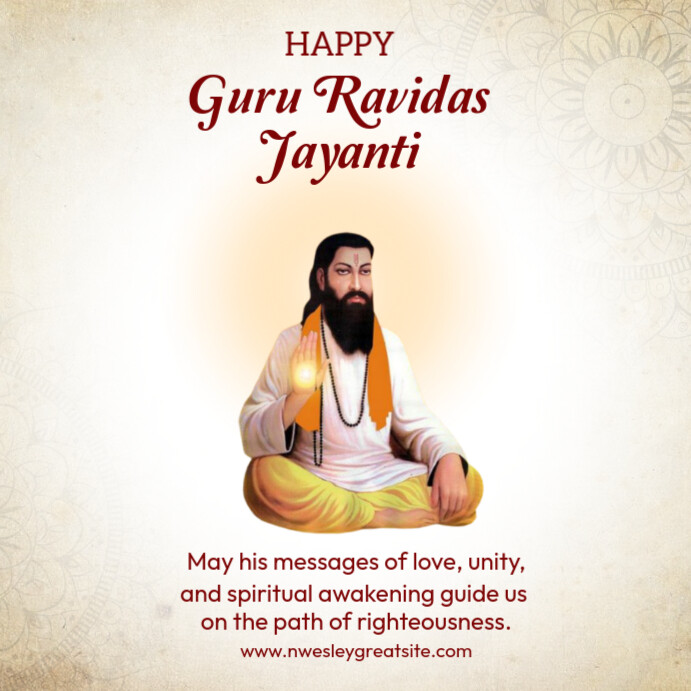 Plantilla de White Maximalist Guru Ravidas Jayanti Instagram Post ...
