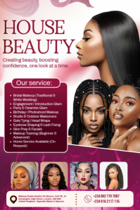 White Beauty and Makeup Services Poster Template
