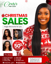 White Maximalist Hair Salon Christmas Promo Instagram Portrait template