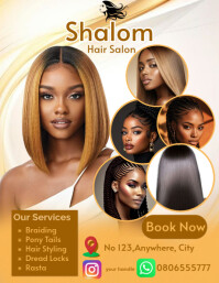 White Maximalist Hair Salon Flyer (us Letter) Volante (Carta US) template
