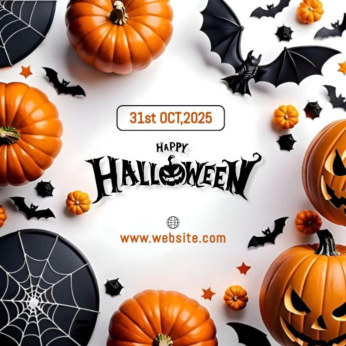 White Maximalist Hallowee  Background Square (1:1) template