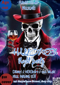 White Maximalist Halloween Bar A3 template