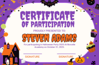 White Maximalist Halloween Certificate Of Participation Poster โปสเตอร์ template
