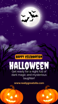 紫色 Halloween Celebration Instagram Story Template