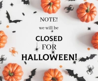 White Maximalist Halloween Day Market Remain Closed Template  Medium Rectangle Middelgrote rechthoek