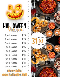 White Maximalist Halloween Menu Flyer Flyer (us Letter) template
